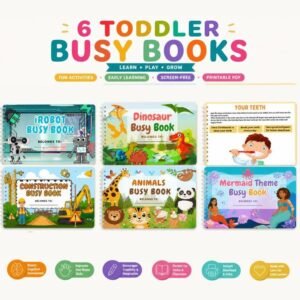 Toddler Busy Book Printable – Montessori Learning Binder for Preschool Activities, Kids Quiet Book & Homeschool Resources