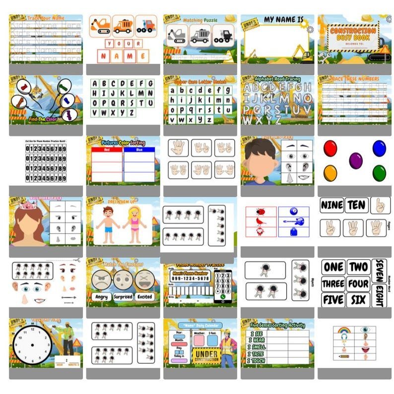 Toddler Busy Book Printable – Montessori Learning Binder for Preschool Activities, Kids Quiet Book & Homeschool Resources