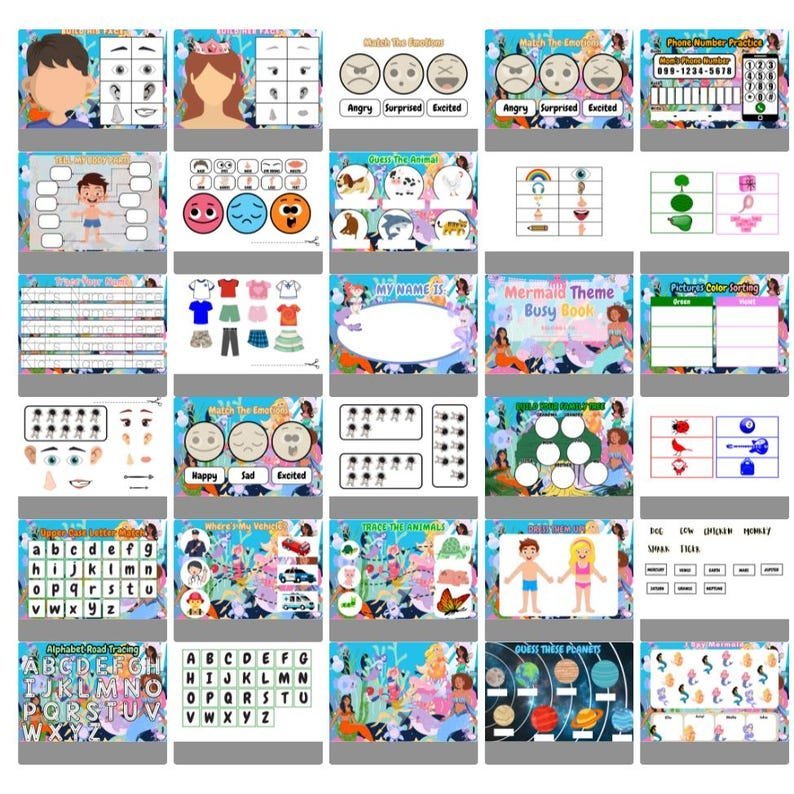 Toddler Busy Book Printable – Montessori Learning Binder for Preschool Activities, Kids Quiet Book & Homeschool Resources