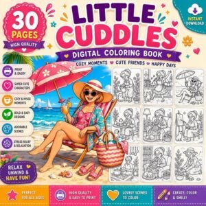Coloring Book for Adults | Fun Older Women Coloring Pages | Whimsical Cozy Coloring | Stress Relief Printable PDF