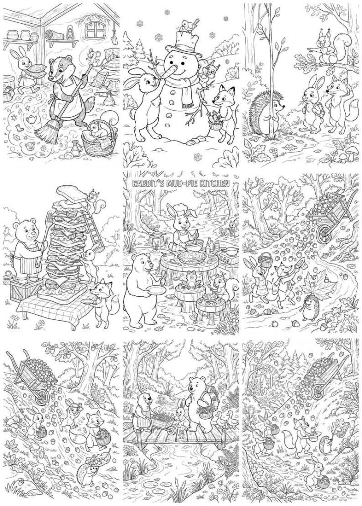50 Funny Forest Animals Coloring Pages for Kids Ages 8, Cute Woodland Creatures Printable Coloring Book, Kids Activity Sheets