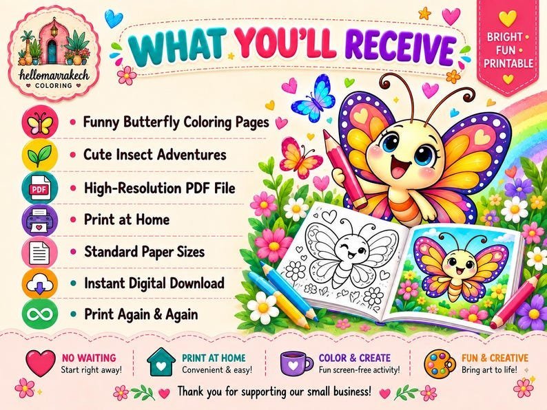 Butterfly Coloring Pages for Kids, 100 Funny Butterfly Coloring Pages, Cute Insect Coloring Book, Printable Coloring Sheets, Kids Activity
